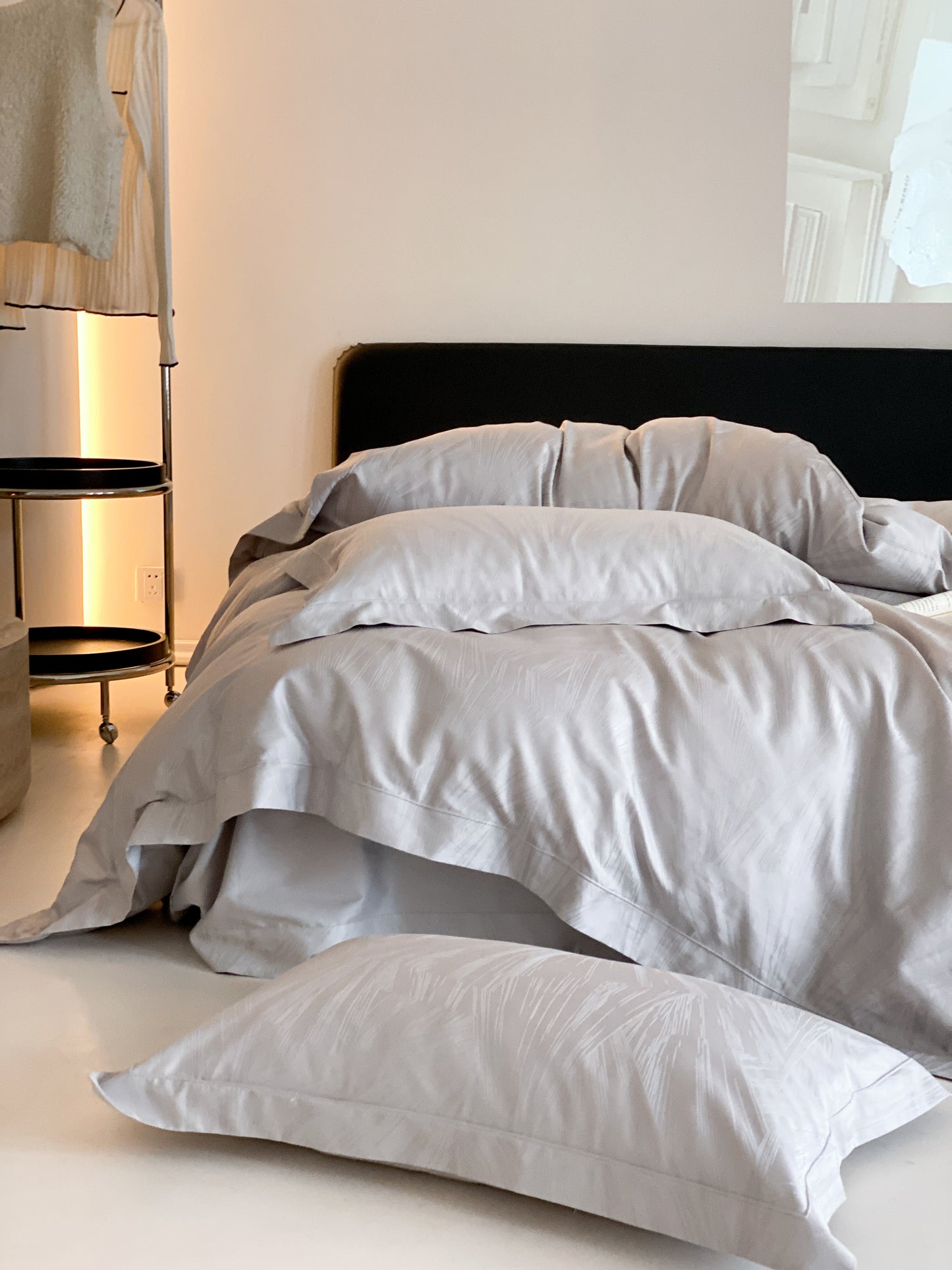 Jacquard Cotton Fitted Sheet & Duvet Cover Set