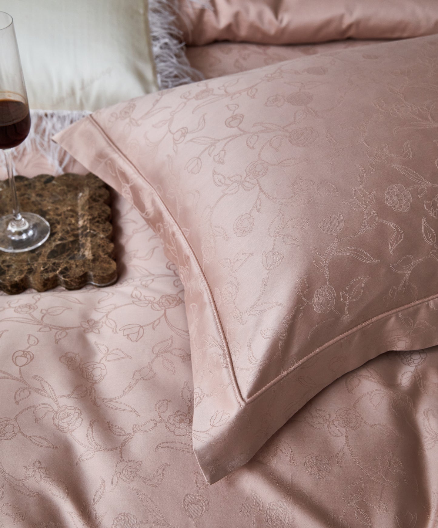 Jacquard Cotton Fitted Sheet & Duvet Cover Set